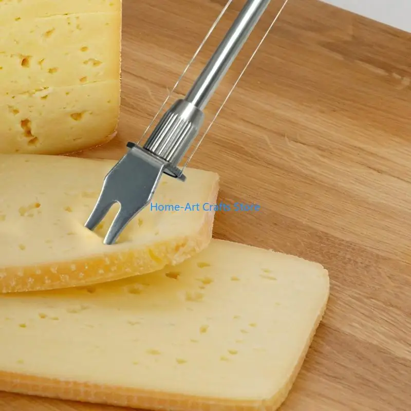 Y3NA Handheld Double Wire Cheese Board Slicer Stainless Steel Cutter with Fork Picker