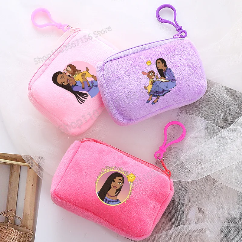 Disney Wish Coin Purses Anime Kawaii Stars Plushies Wallets Keychains Woman Mini Fashion Pocketbooks Money Bags Girls Gifts