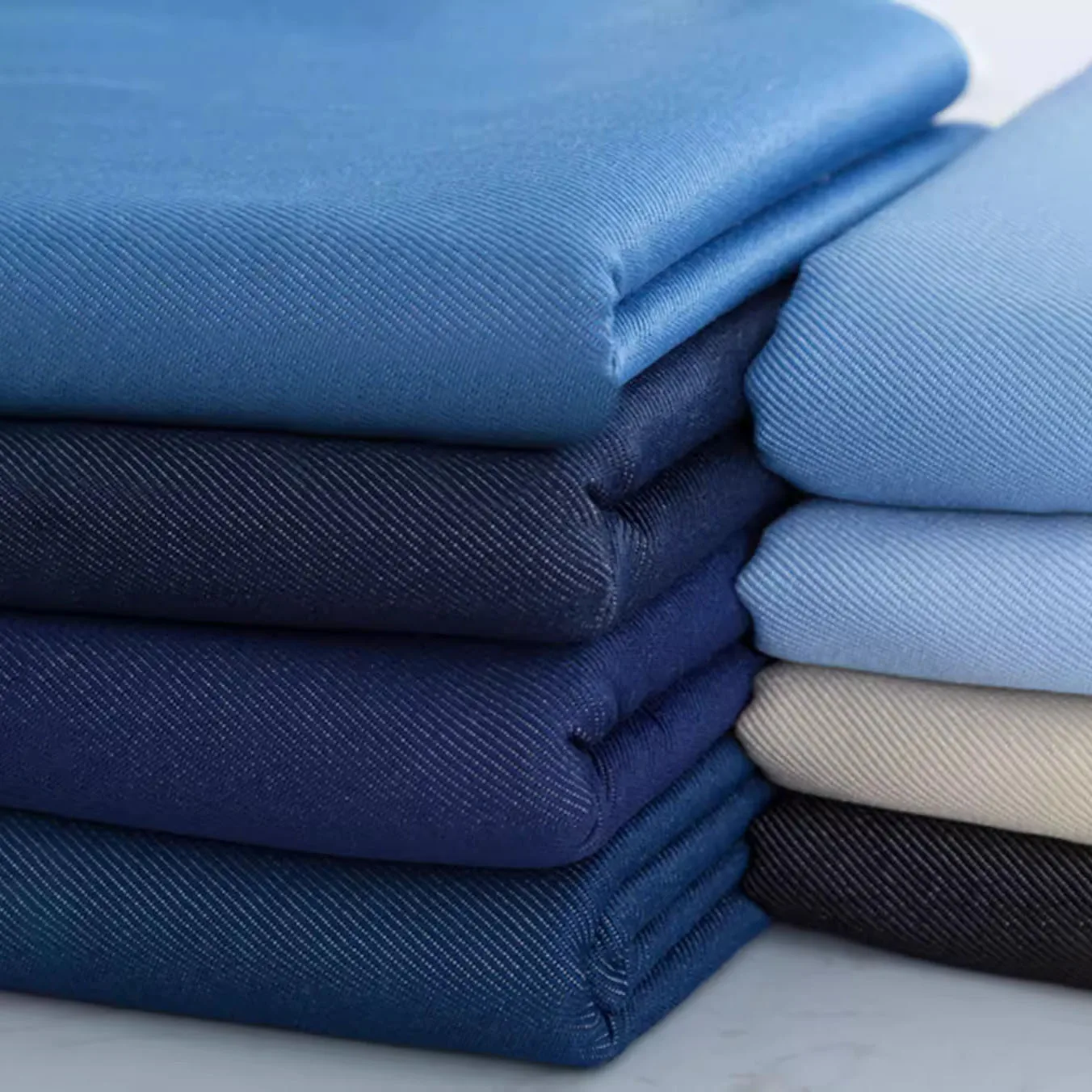 Pure Cotton Denim Fabric By The Meter for Skirts Coats Sewing Fashion Plain Thick Style Jeans Cloth Non fading 500g/m