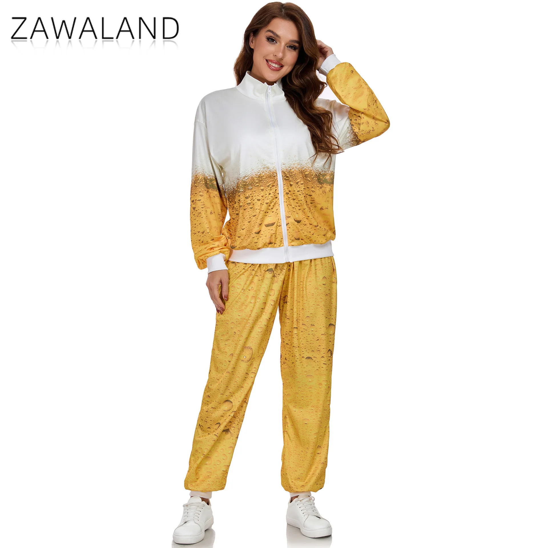 

The Munich Oktoberfest Sportswear for Women German Beer Festival Jacket and Pants‌ Halloween 80s Disco Vintage Cosplay Costumes