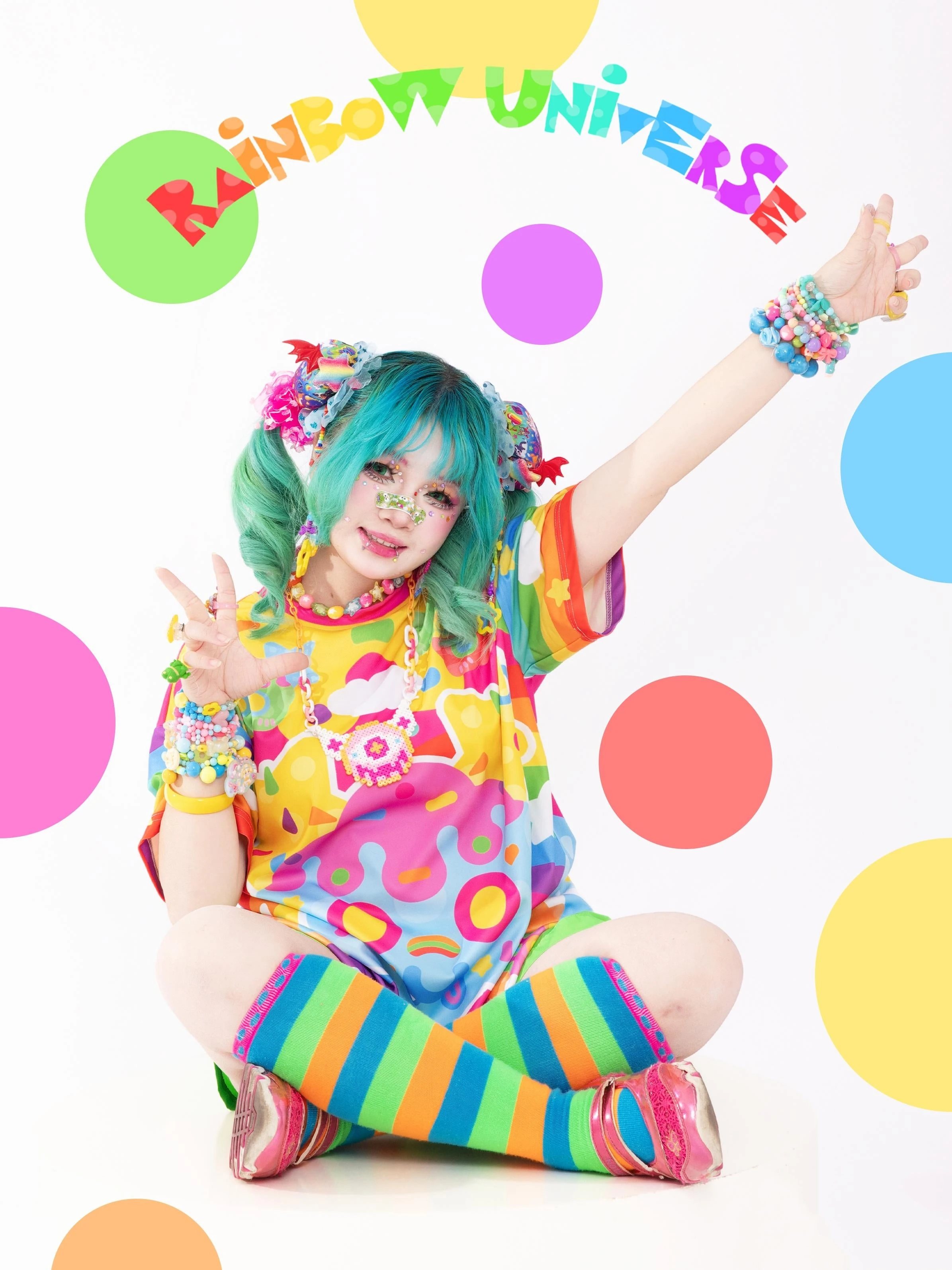 Newest Summer Neon Candy Planet Style Harajuku Color Block T-Shirt Y2K Style 26 New Trendy Short-Sleeve for Adults and Children