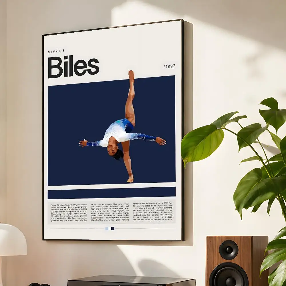 Gymnastics Sport Woman’s Artistic Gymnast Office Modern Poster Matte Self Adhesive Wall Art Waterproof Room Decoration Bedroom