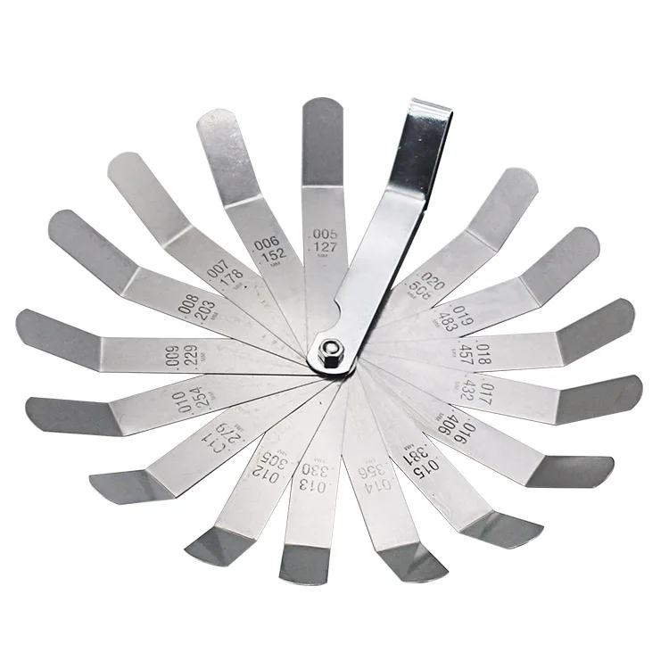 16 Blades Feeler Gauge Metric Gap Filler 0.127-0.508mm Gage Measurment Tool For Engine Valve Adjustment