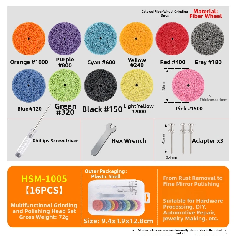 Nylon Fiber Polishing Wheel Set Scouring Pad Grinding Head For Metal Stainless Steel Jewelry Car Repair DIY Tools Kit