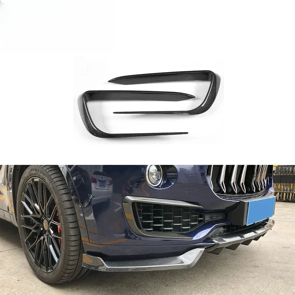 

Carbon Fiber Bumper Trims Front Canards for Maserati Levante S Sport 16-19