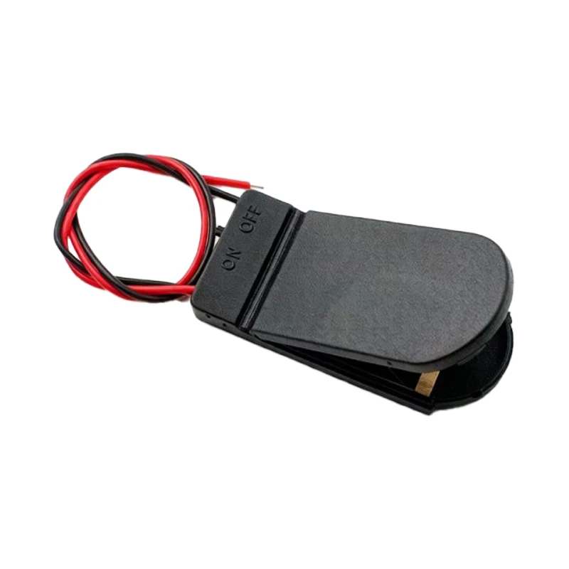 1/5PCS CR2032 Battery Holder with ON/OFF Switch, Black Plastic Case for LIR2032 Coin Cell Batteries with 2.0mm Wire Leads