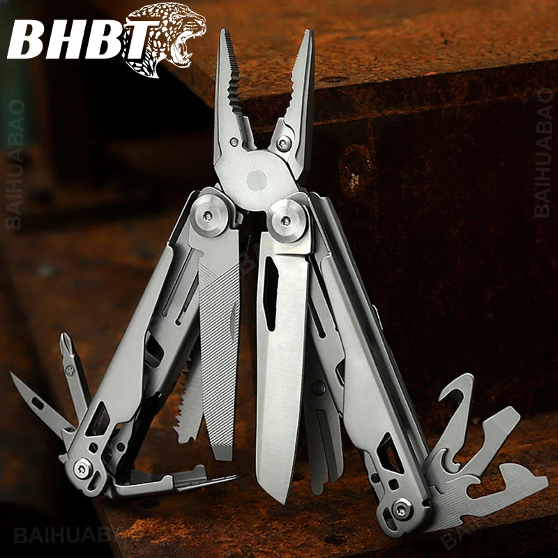 BHBT 19 in 1 Multi Tool Pliers Folding Knife Hoxagon Wrench Saw Edc Outdoor Camping Survival Equipment Maintenance Tools