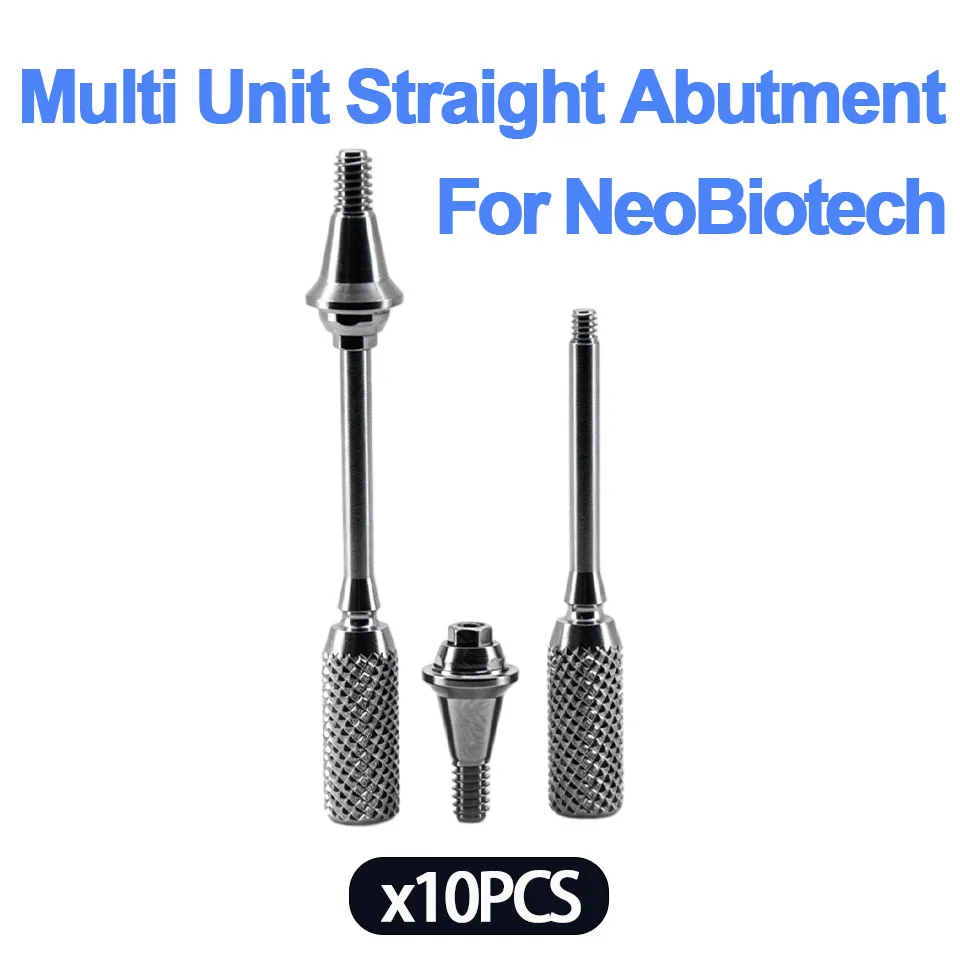 10Pcs Dental Straight Multi-Unit Abutments Fits NeoBiotech IS System Titanium Screw-Retained Toronto Bridge Restorations Carrier