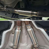 Universal Car Exhaust Muffler Resonator Silencer Stainless Steel Muffler Tip Exhaust Tail Tube Silencer 51MM 57MM 63MM 76MM