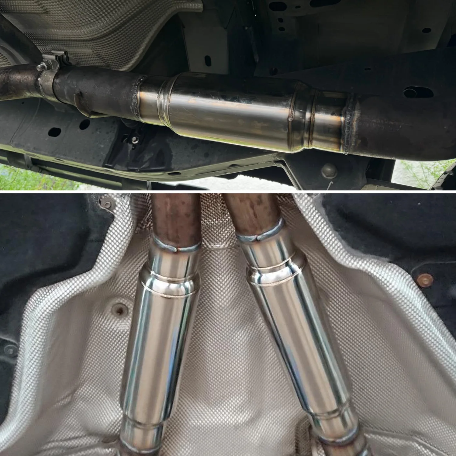 Universal Car Exhaust Muffler Resonator Silencer Stainless Steel Muffler Tip Exhaust Tail Tube Silencer 51MM 57MM 63MM 76MM