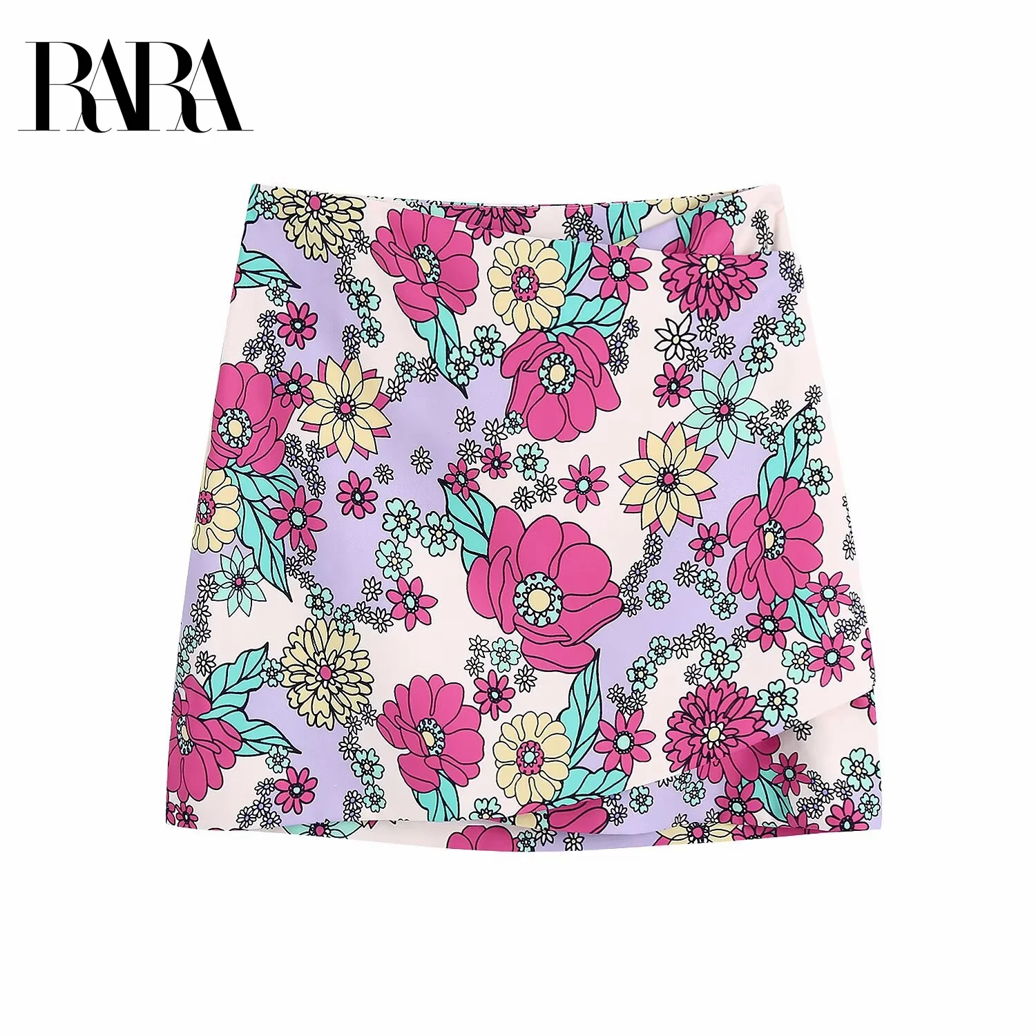 

RARA2025 new summer women's clothing temperament casual fashion flower print high waist mini skirt short skirt