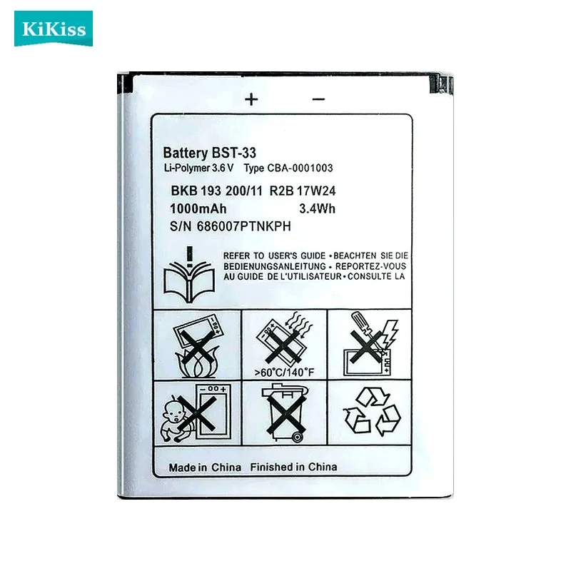 BST-33 Mobile Phone Battery For Sony Ericsson K800i K810i C702 C903 F305 G900 K550i K630i K660i W100I T700 T715 BST 33 950mAh