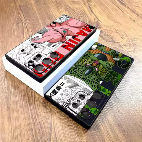 Case for Samsung Galaxy S25 Edge S21 FE S23 Ultra S20 S24 Plus Black Soft Phone Cover Dragon Ball Majin Buu Cell