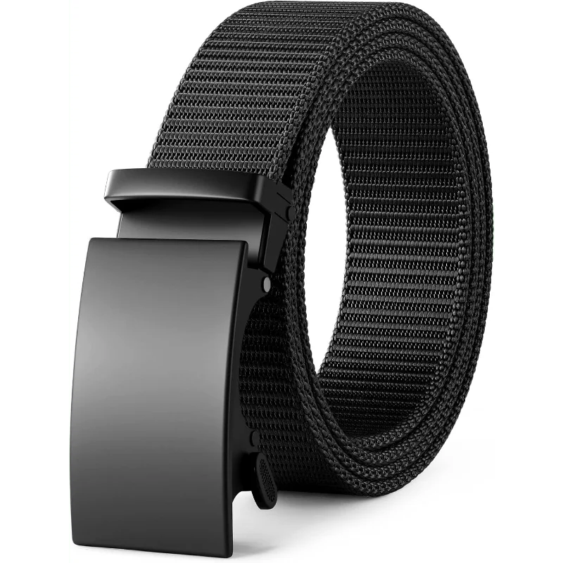 Verstellbarer Nylon-Canvas-Gürtel für Herren, Automatische Schiebeschnalle, Robuster Leichter Freizeitgürtel für Jeans, Langlebig für den Täglichen Gebrauch
