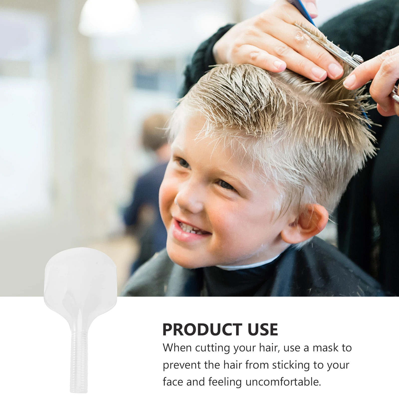 

Transparent Face Mask for Hairdressing Salon Barber Shop Tool Lightweight Non Slip Handle Face Mask Cover Salon Baffle