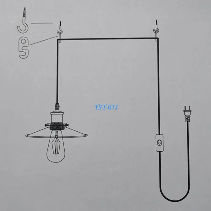 

E15A Plug in Pendant Light Iron Dome Lights Industrial Hanging Lamp Indoor Chandelier with Plug in Cord Easy to Use