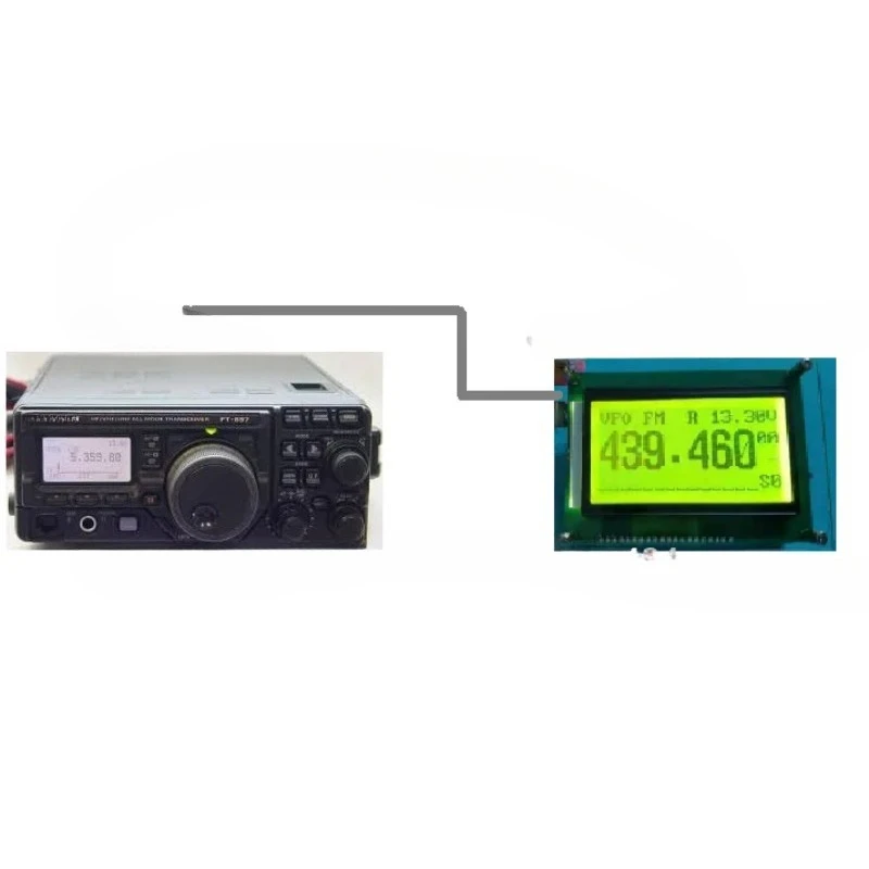 External CAT LCD Display Screen For YAESU FT‑857 FT‑897 857D Shortwave Transceiver Ham Radio Spare Part