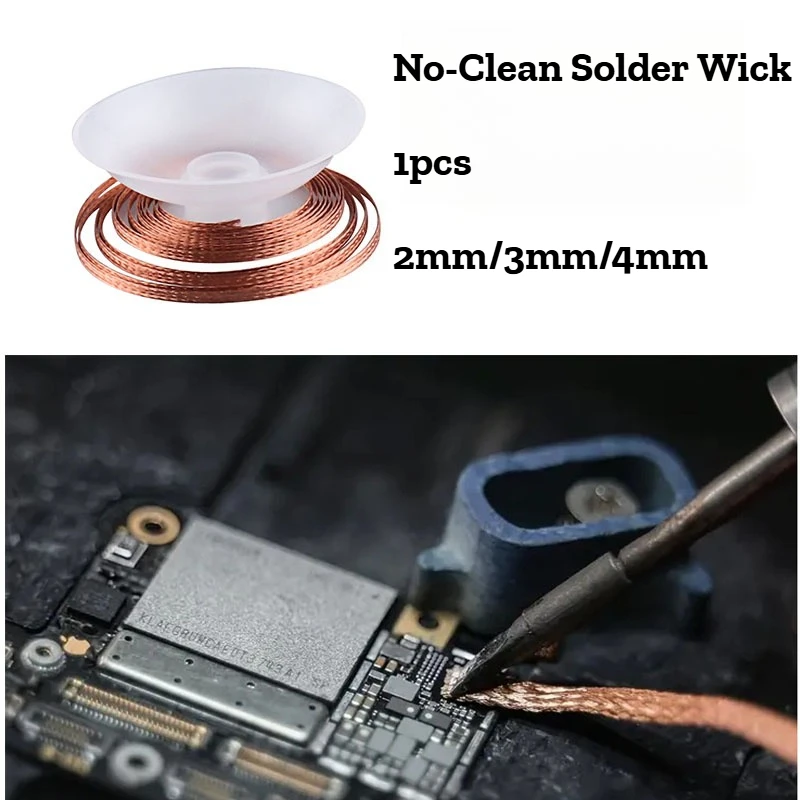 Copper Solder Wick Desoldering Mesh Braid Roll with Flux Tin‑Removal Wire Tape Hand Tool for  Phone Mainboard PCB Soldering
