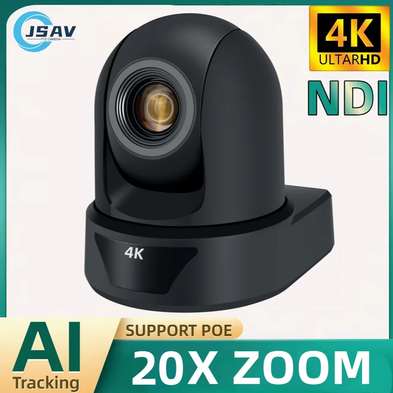 

4K NDI SDI PTZ Camera 20X Optical Zoom POE HDMI USB AI Auto Tracking Live Streaming Camera for Video Conference Church Youtube