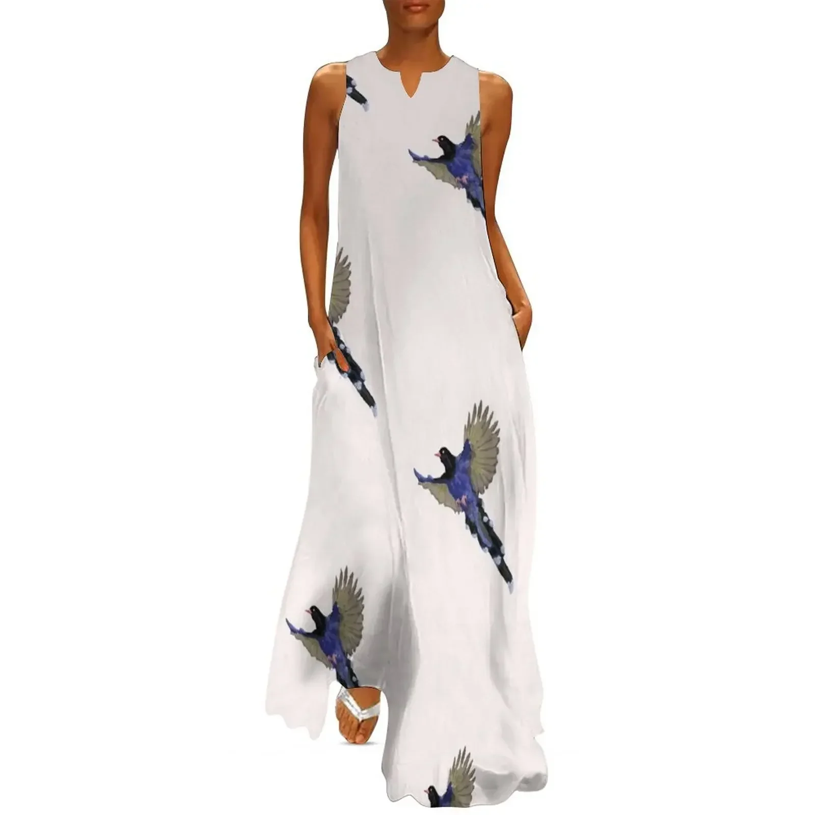 

FORMOSAN BLUE MAGPIE Long Dress dresses for woman Woman clothing prom dress Dress