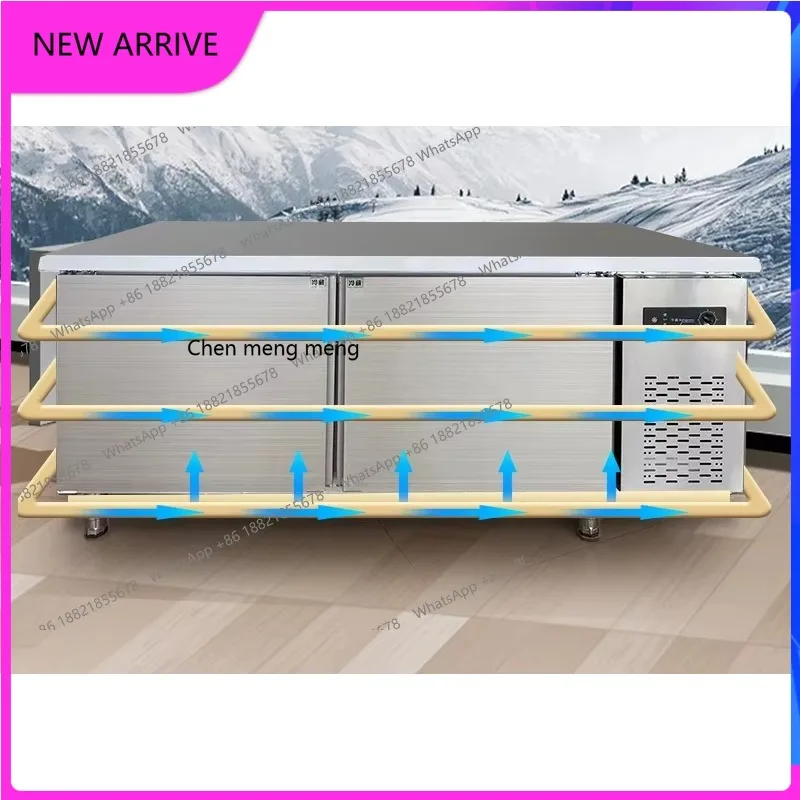 

M138 refrigerated freezer flat freezer kitchen horizontal stainless steel workbench fresh-keeping cabinet commercial use