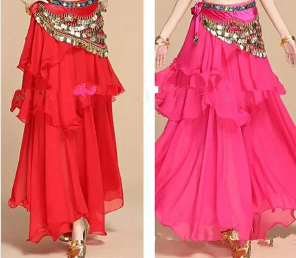 Women's Belly dance dress spiral skirt gypsy long skirts belly dancing Cake skirt indian silk skirt for sale