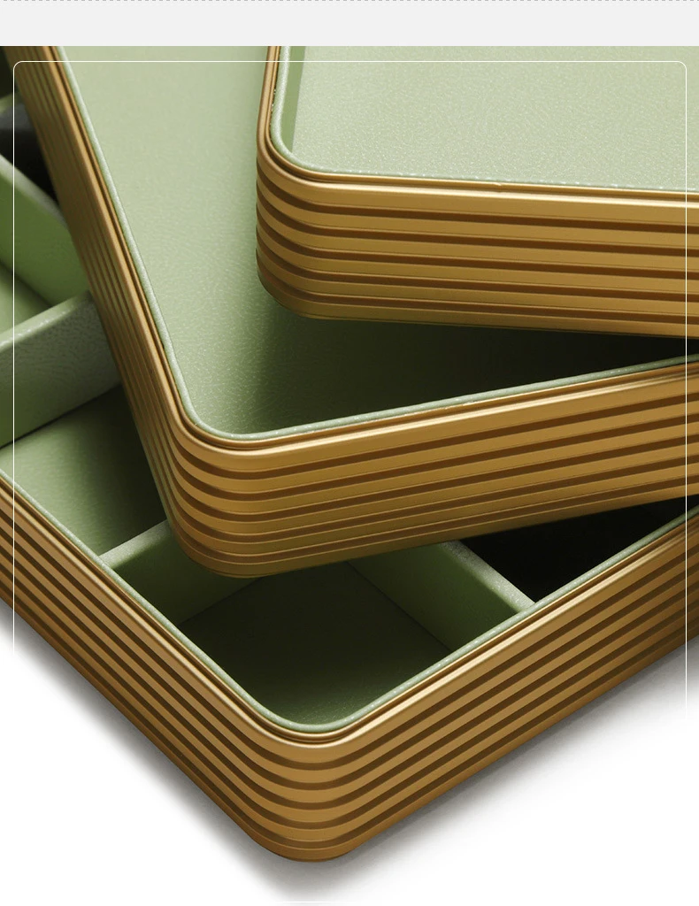Green Leather Jewelry Display Tray Storage Viewing Tray for Necklace Collection Pendant Bracelet Ring Organization Decoration
