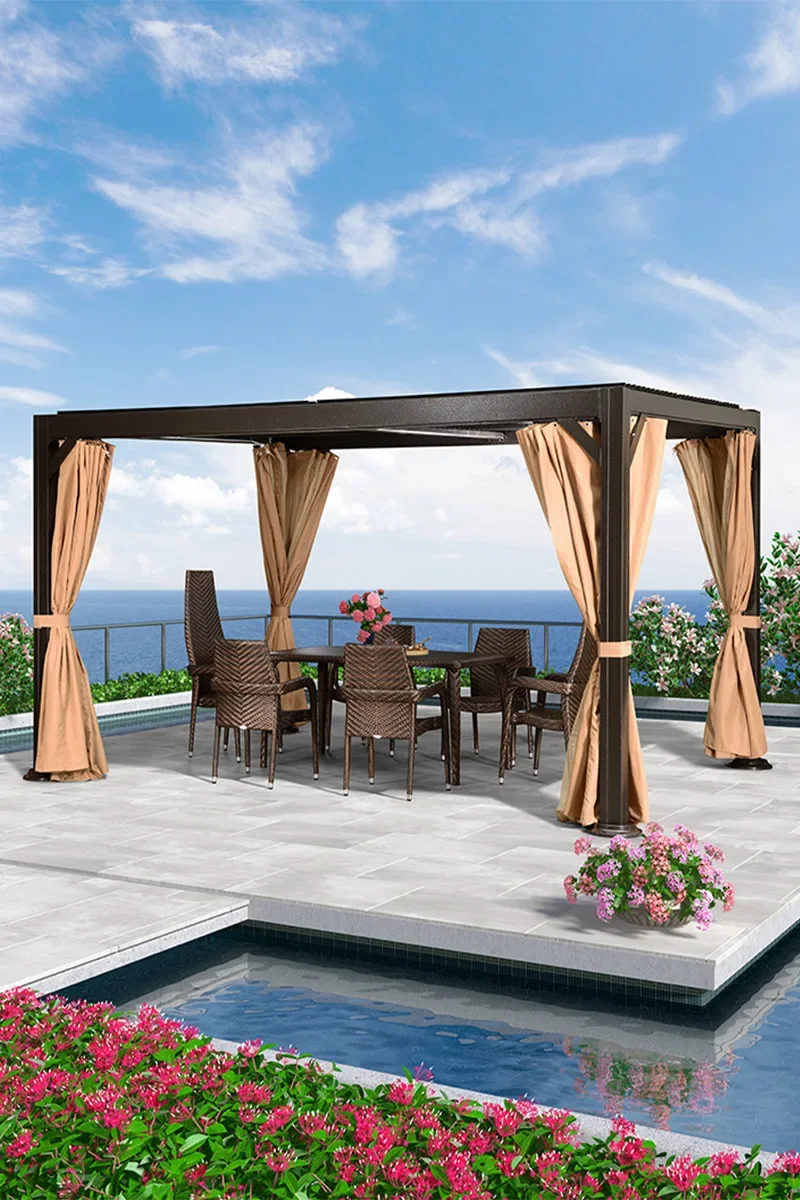 outdoor courtyard villa garden pergola tent shade aluminum alloy pavilion outdoor gazebo courtyard