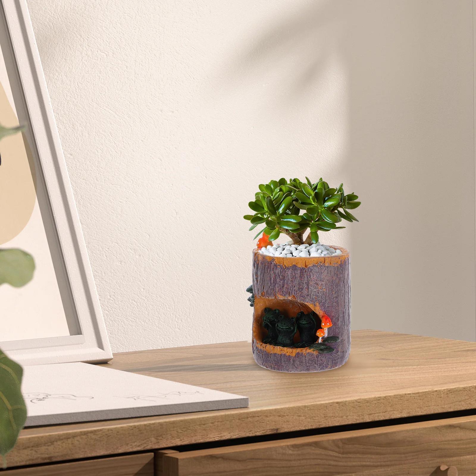 

Resin Flower Pot For Succulent Sedum Bonsai Trough Box Garden Decor Indoor Outdoor Plant Storage Container Farmhouse