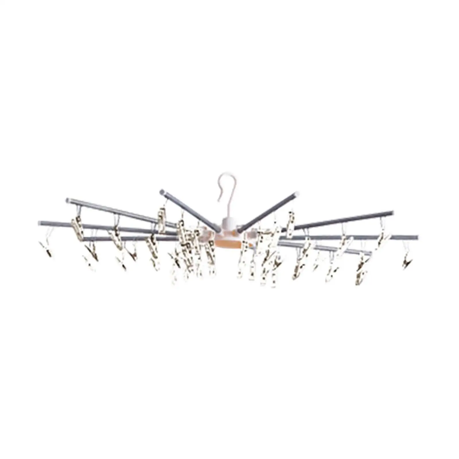 Clothes Drying Rack Sock Hanger Rotating Multifuctional Space Saving with 30 Clips for Socks Hat Indoor Outdoor Gloves Towel