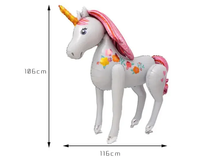 3D Unicorn Balloon Birthday Gift Decoration Assemble Large Three-dimensional Unicorn Balloon Birthday Party Stage Decoration