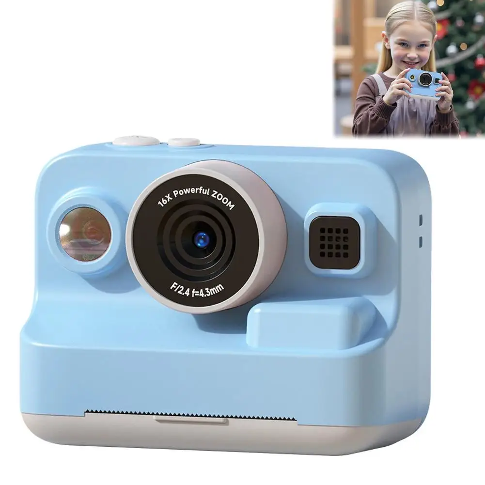 Kids Instant Print Camera Cute Mini Photo Printing HD Camera With 1080P Resolution 128GB Memory Card Ideal For Photography D7G6