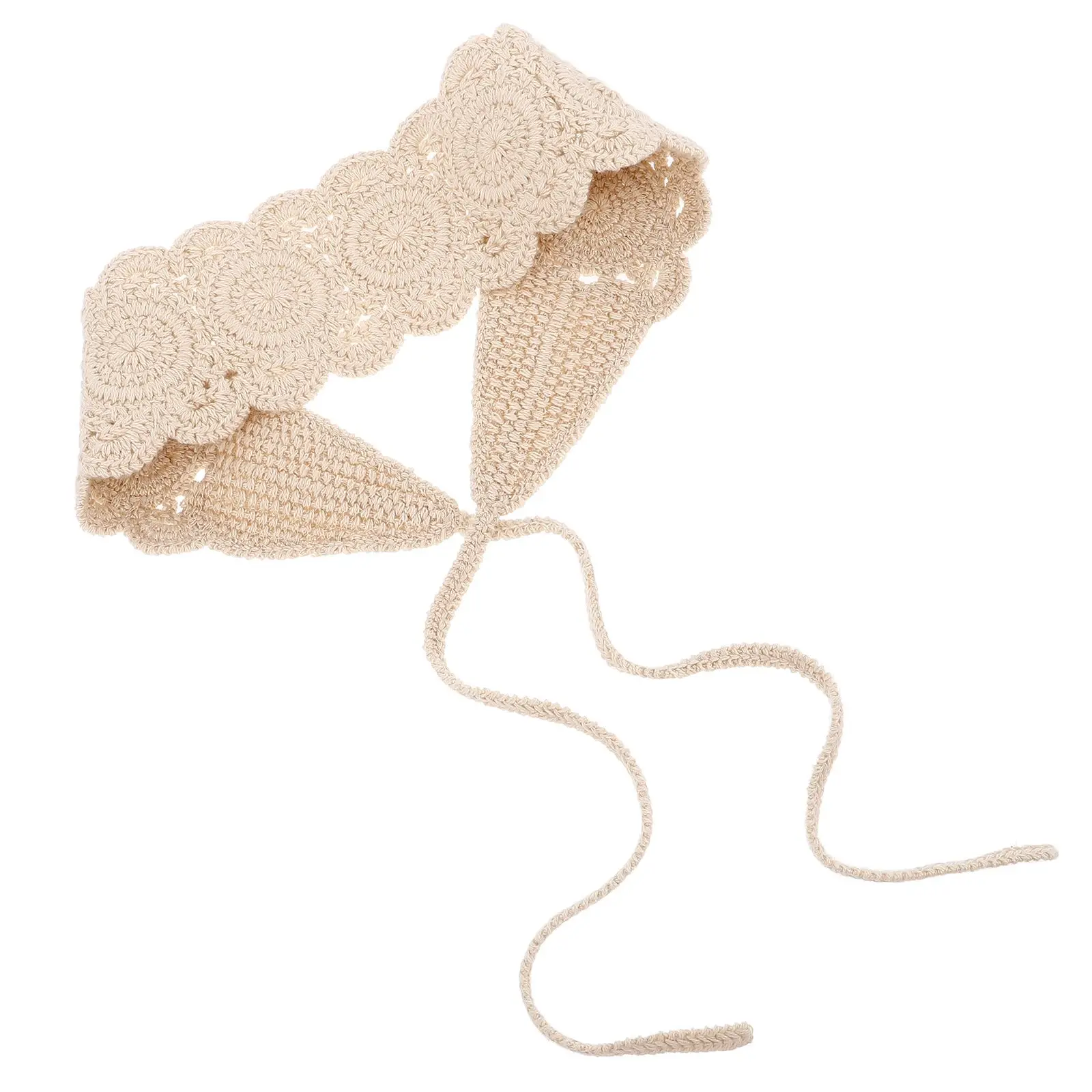 

Wide Brim Coverings For Women Cotton Crochet Bandanas Knitted Hair Wraps Women Accessories Spring Summer Scarf