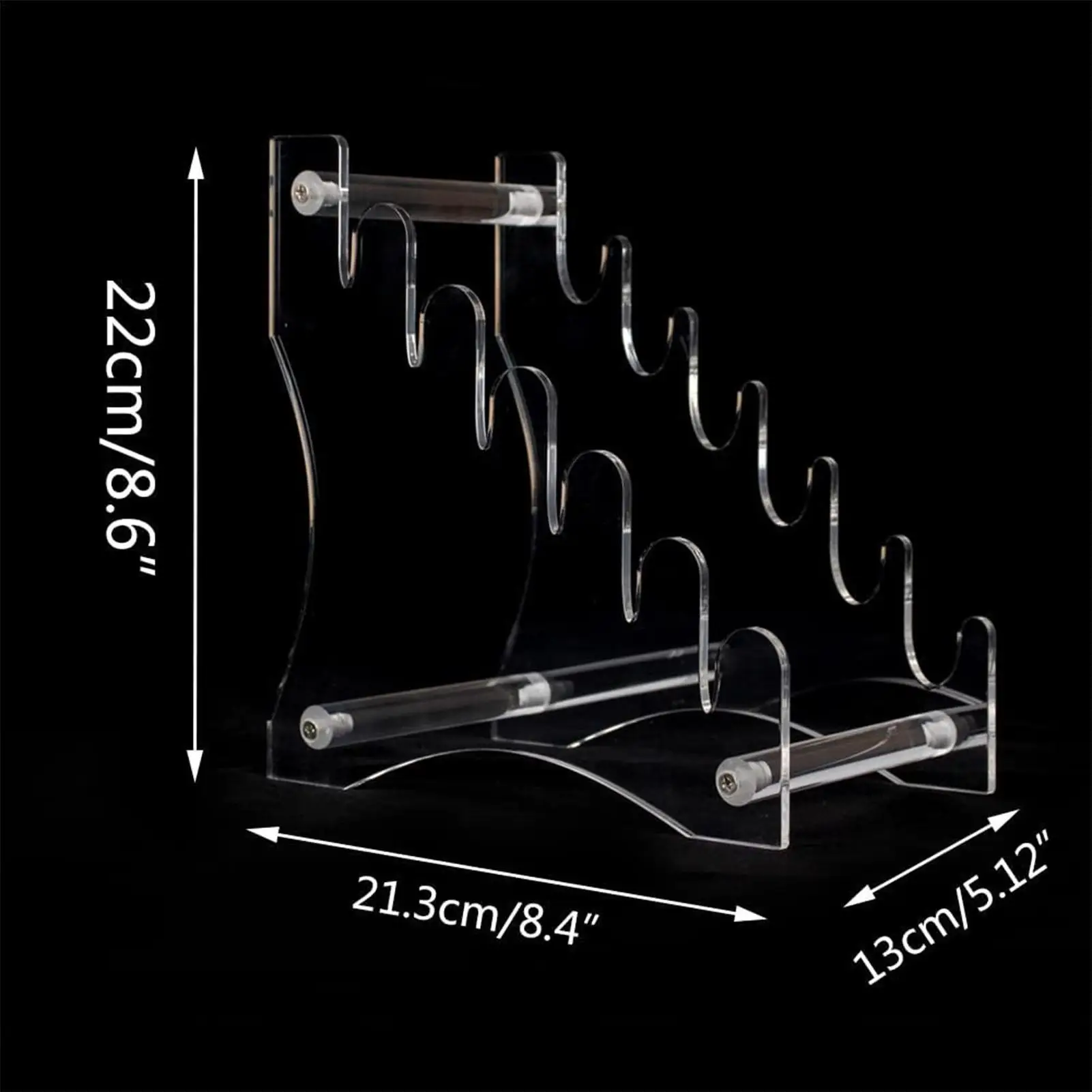 Acrylic Knife Holder Storage Rack Clear 21.3x13x22cm Bracket Shelf with 6 Layers for Retail Store Sturdy Knives Stair view 6