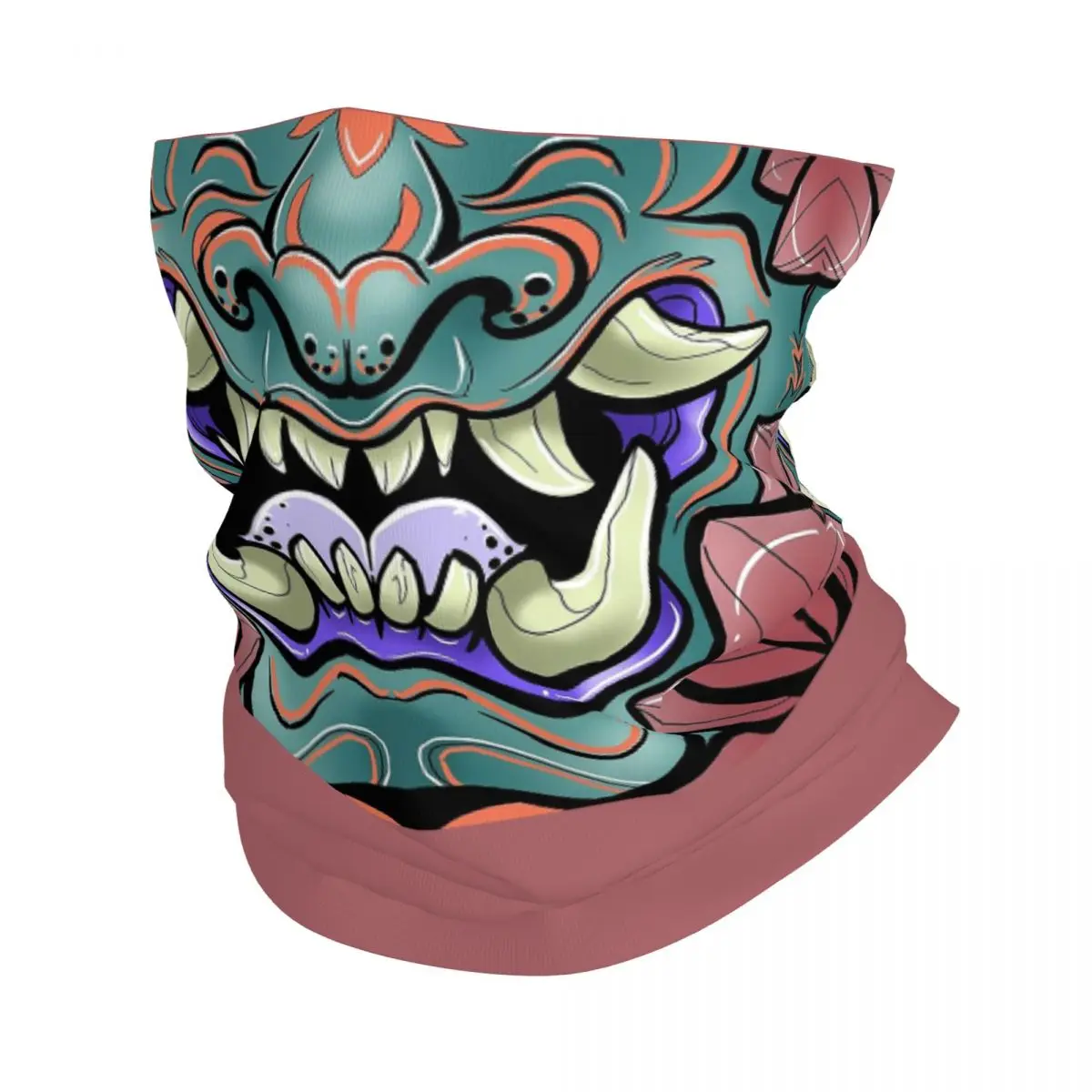 Awesome Samurai Oni Demon Bandana Neck Cover Japan Devil Anime Balaclavas Wrap Scarf Cycling Running Unisex Adult All Season