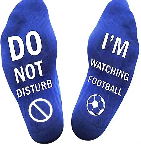 Funny DO NOT DISTURB WATCHING FOOTBALL Printed Cotton Socks Men Funny Gifts for Dad From Daughter/Son Christmas Gifts