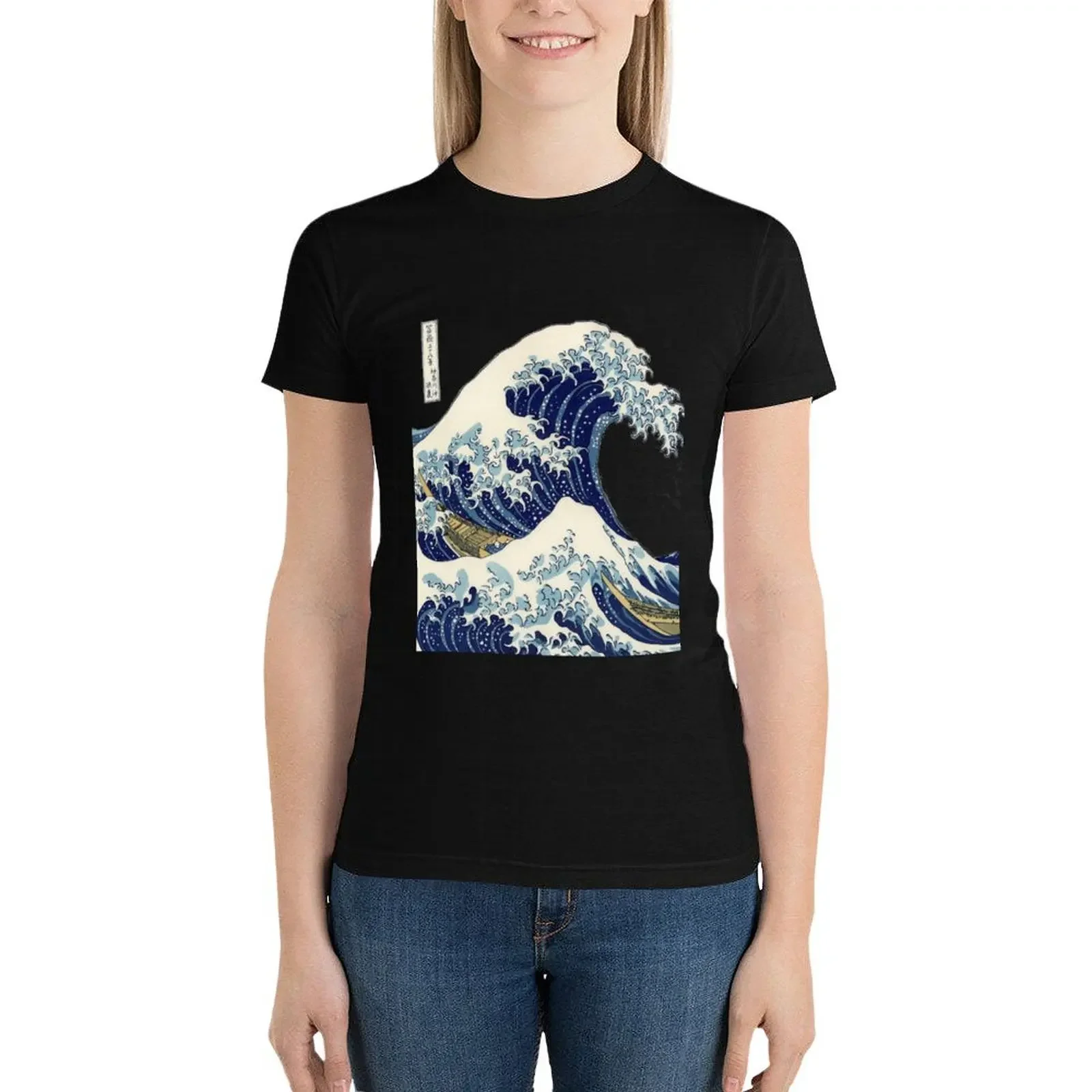 The Great Wave Off Kanagawa Transparent T-Shirt summer top summer tops t-shirts for Women loose fit