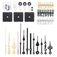 A68P-3Pcs Long Shaft Quartz Clock Movement Mechanism With 5 Pairs Hands And Numerals Kit DIY Clock Parts Replacement 31Mm