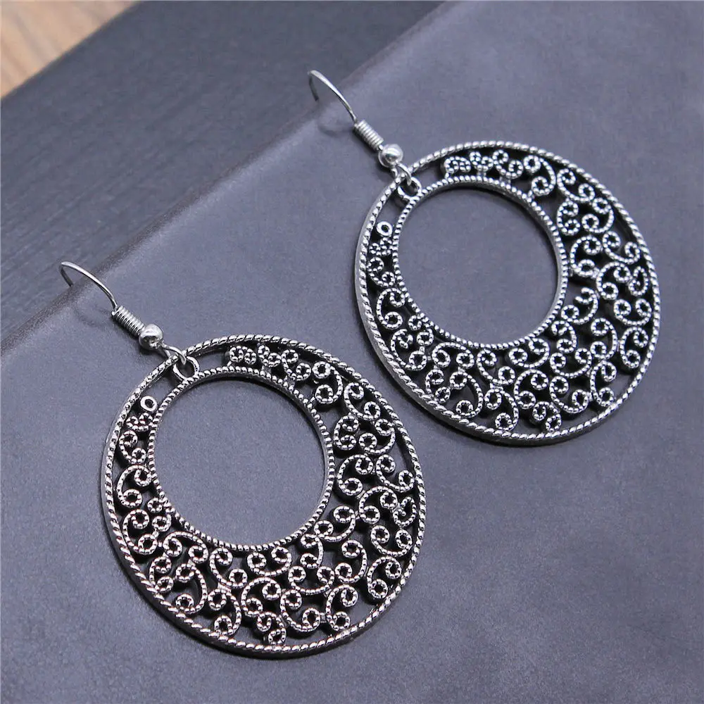 Earrings Charms For Jewelry Making Couple Pendants Plant Flower Of Life Crafts Earing Size 18x19mm