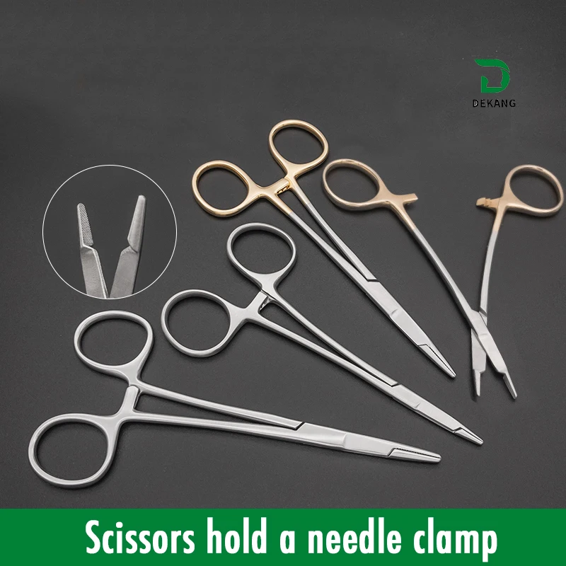 Stainless Steel Needle Holder With Scissors Multi-Purpose Needle Holder With Scissors For Burying Stitches 12.5 Needle Holder Wi