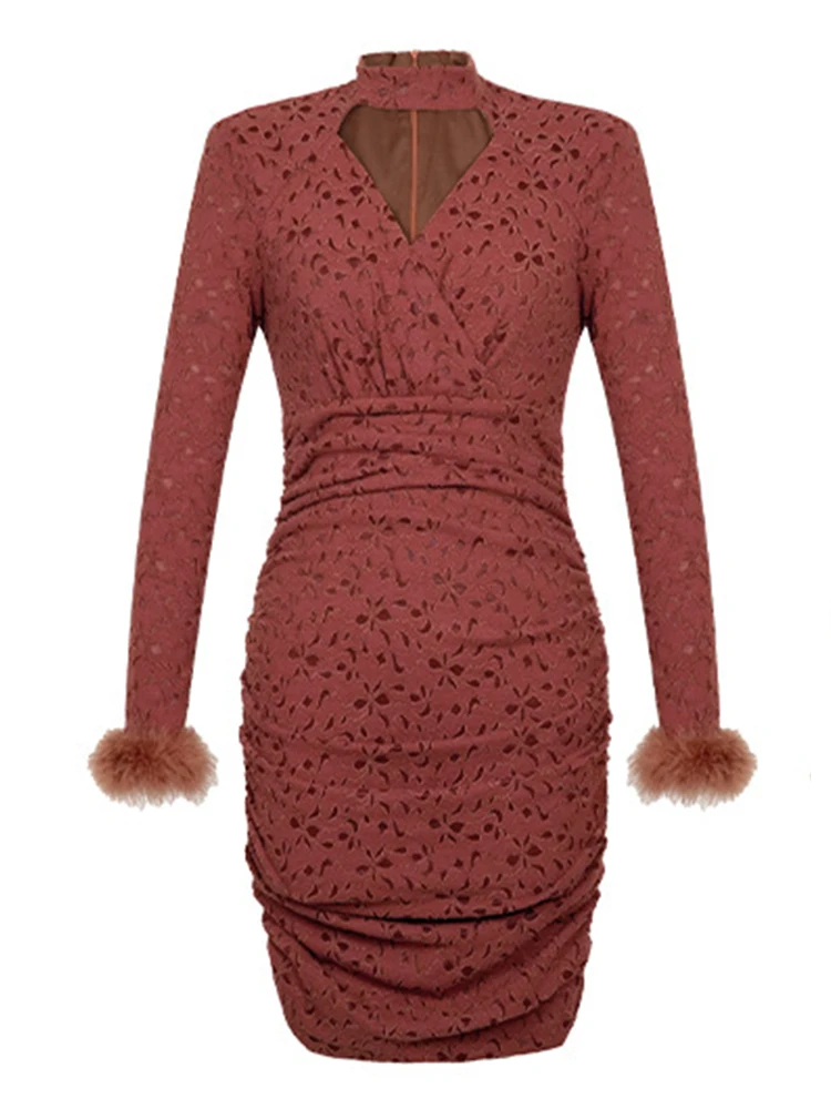 ชุดเดรสออกงานวันเกิดขนนกสไตล์ฝรั่งเศสสำหรับผู้หญิง ชุดราตรีสั้นเข้ารูปเซ็กซี่หรูหราสำหรับงานพรอม ชุดราตรีออกงานกลางคืนสำหรับผู้หญิง