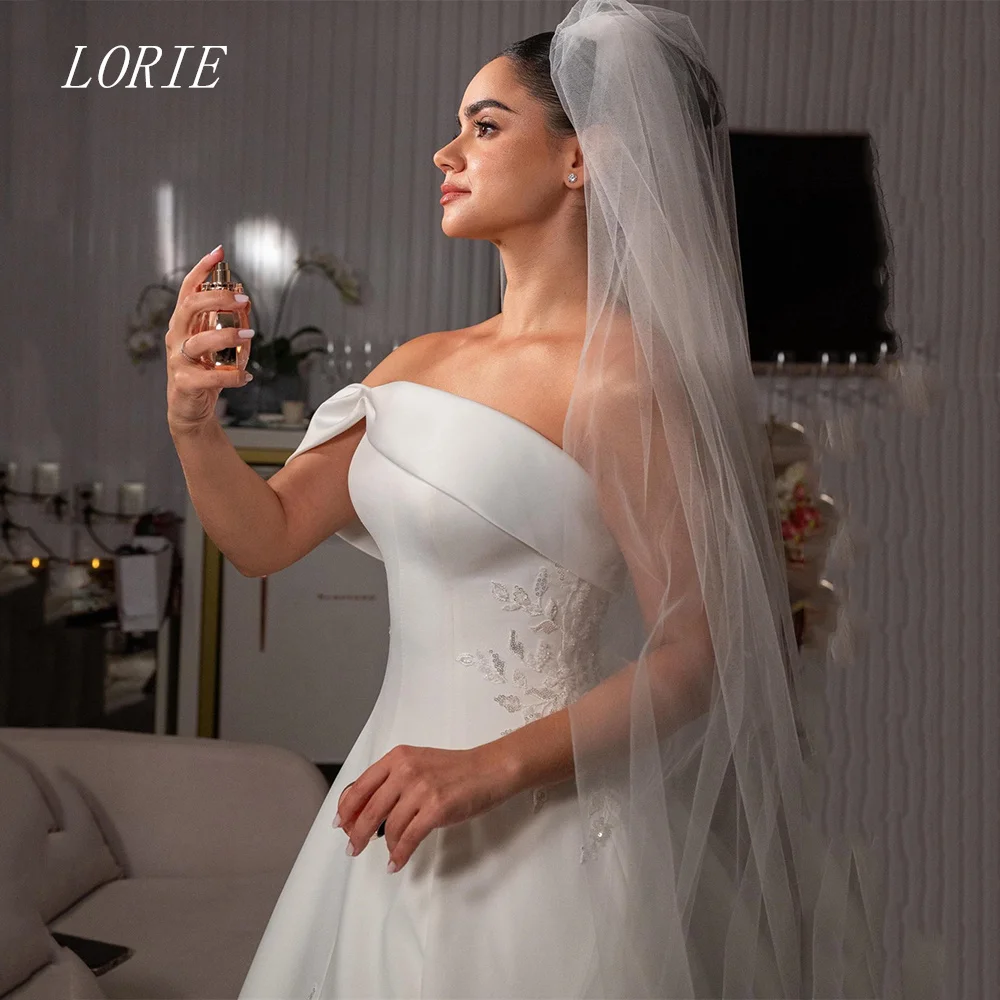 

LORIE Luxury A Line Wedding Dress Strapless Bridal Dresses Appliques One Shoulder Elegant Wedding Gown Customized 2026