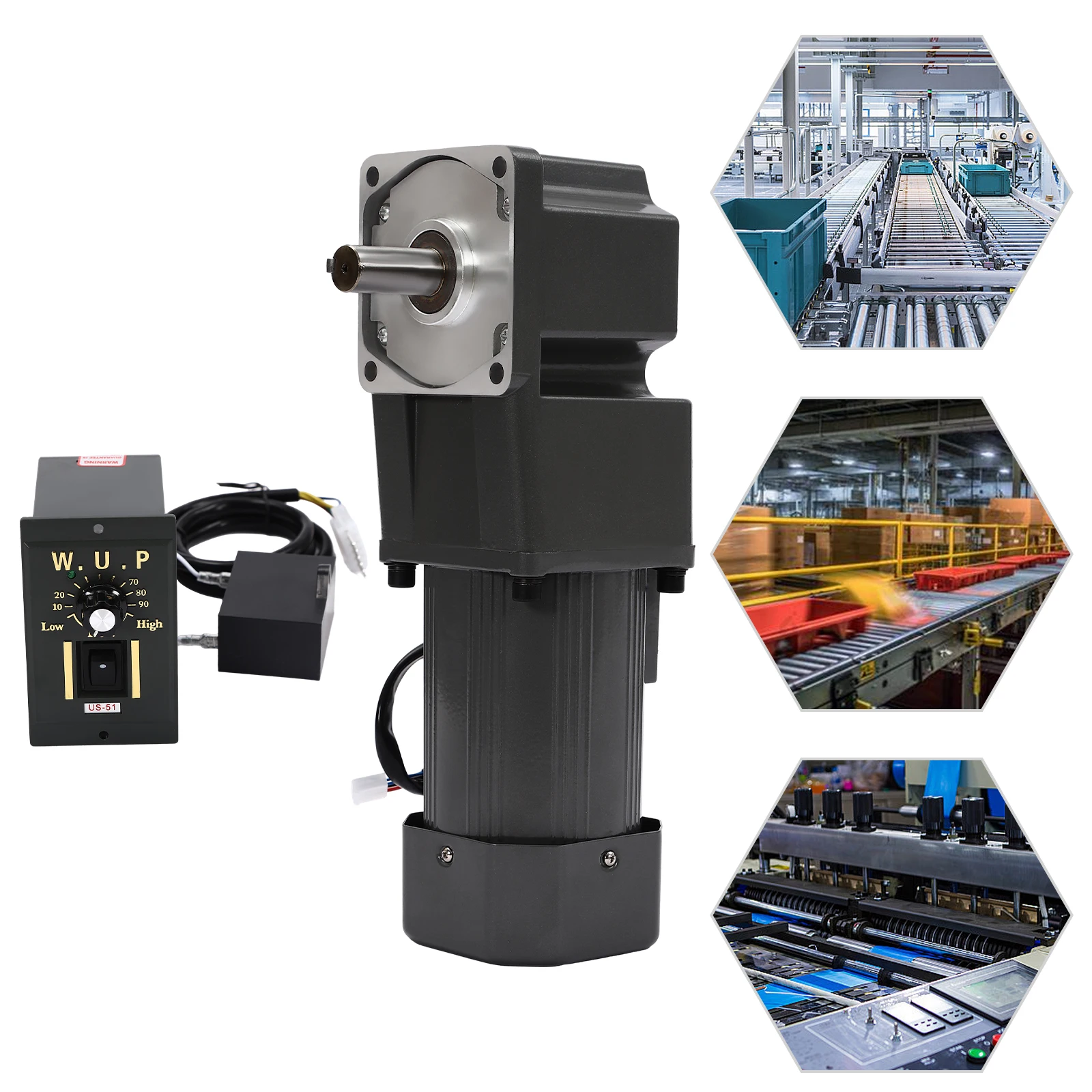 

45R/MIN 110V 200W Adjustable Speed AC Gear Reduction Motor Reversible Motor with Controller