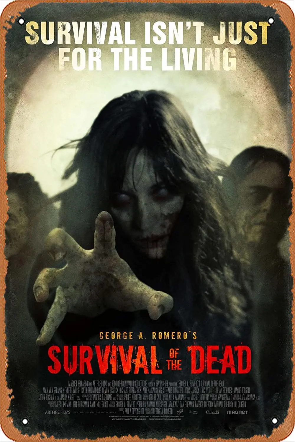 Metal sign Survival of the Dead (2009) Poster Vintage Metal Sign Wall Decor Garage Shop Bar Living Room Wall Art Tin Sign 8 X 12