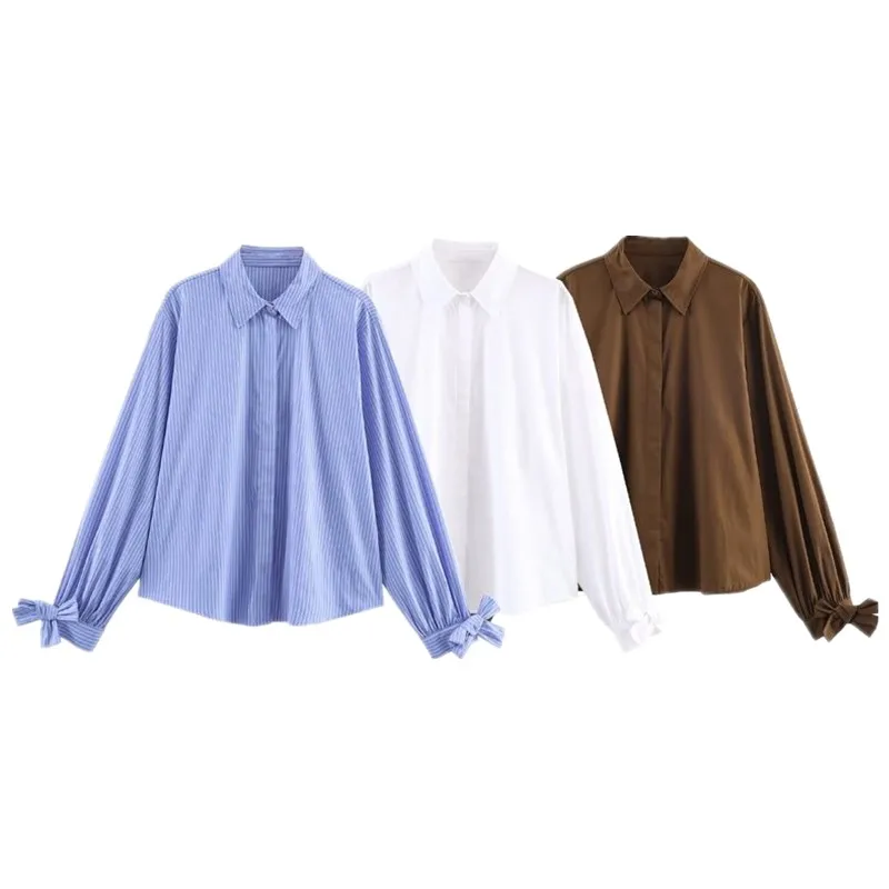 Loose Long Sve da donna irt Knot Design Autunno Nuovo arrivo Faion Sensation Abbigliamento casual per donna