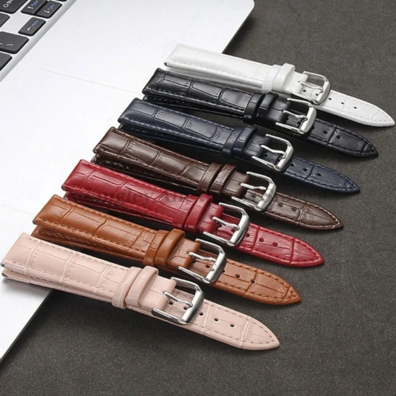 Genuine Calfskin Leather Watch Strap Slub Pattern Bracelet 12/13/14/15/16/17/18/19/20/21/22/24mm Universal Watchband Accessories