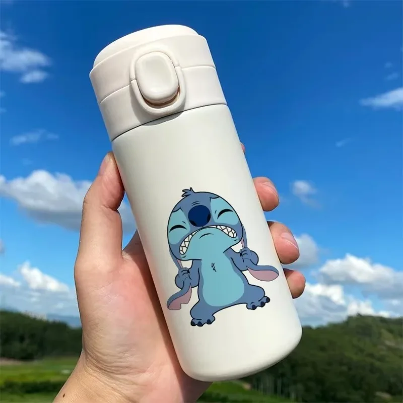 Disney Cup Stitch Lilo & Stitch Thermos Bottle Childen Cartoon Water Cups Keep Warm 304 Stainless Steel Portable 300ML 450ML