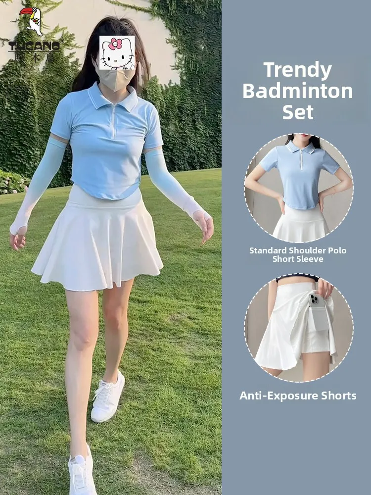 

Женский комплект спортивной одежды для тенниса Fitn Top irt, юбка для бега Qui Dry ort, лето 202, новинка Sle с высокой талией