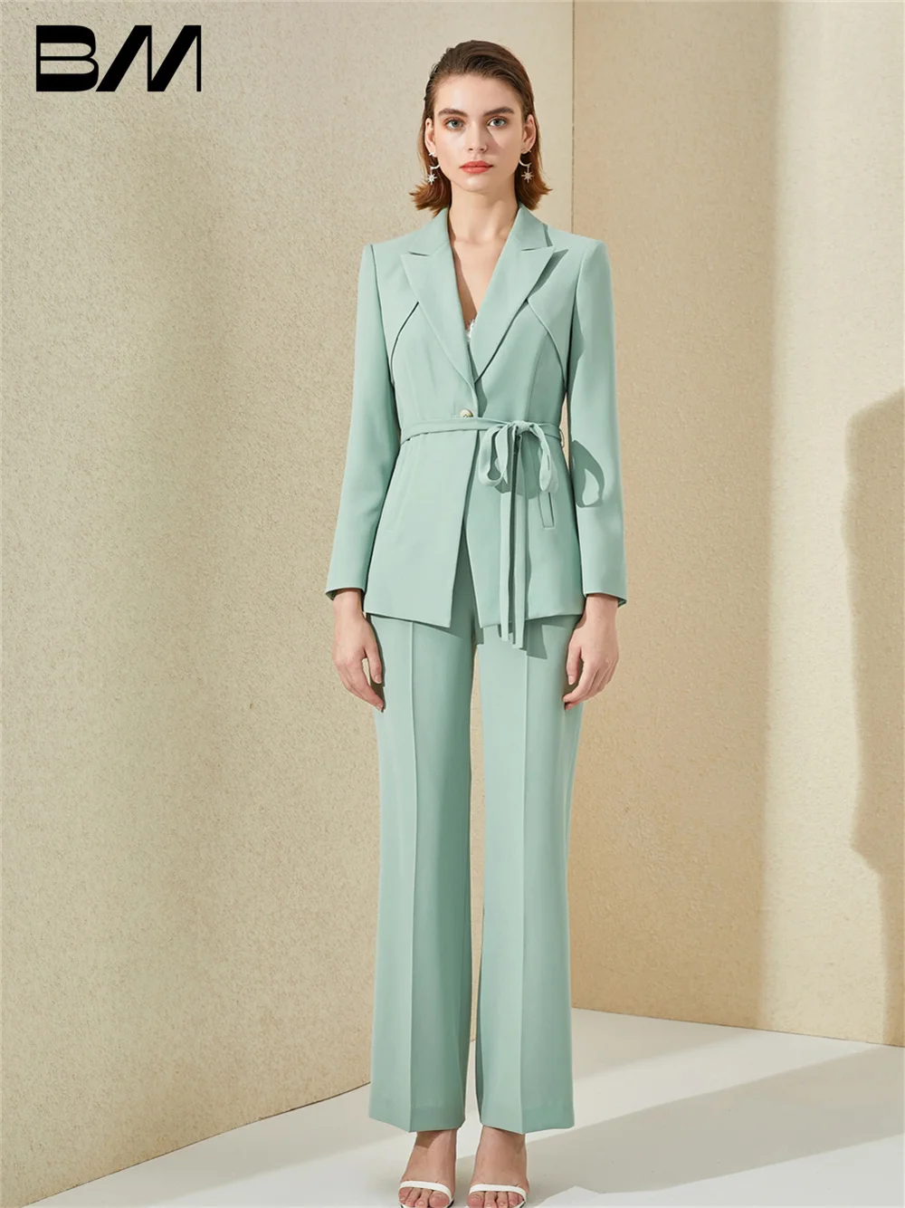 BRLMALL-2-Piece Elegant Women's Sets, Office Suits, Sexy Suits, Pant Suits, Wedding Dress, Spring, Summer, 2024