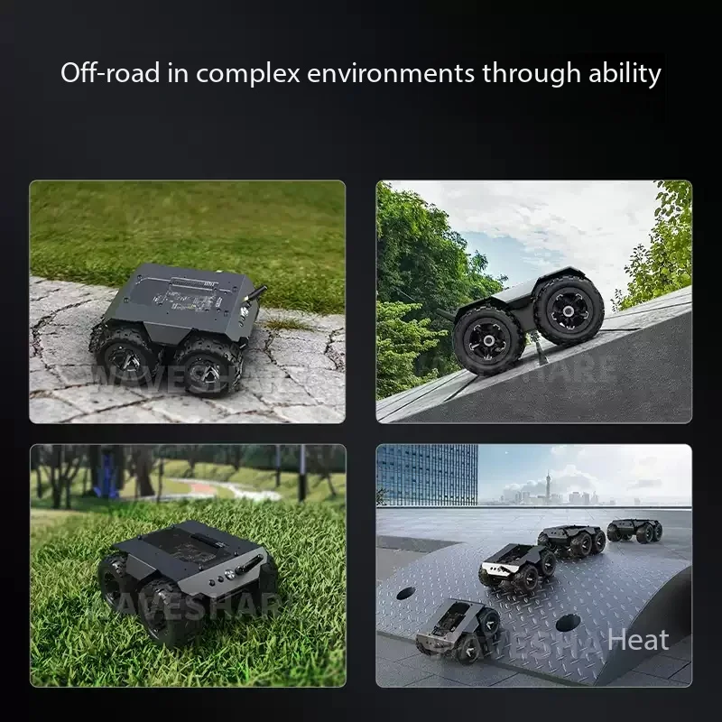 4WD Full Metal Robot Car with Rubber Wheels 0.91-inch OLED Flexible Mobile Robot Car For ESP32 Onboard Programmable Robot Kit